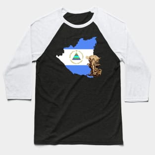 Nicaragua Flag Map and St Michael the Archangel Angel Baseball T-Shirt